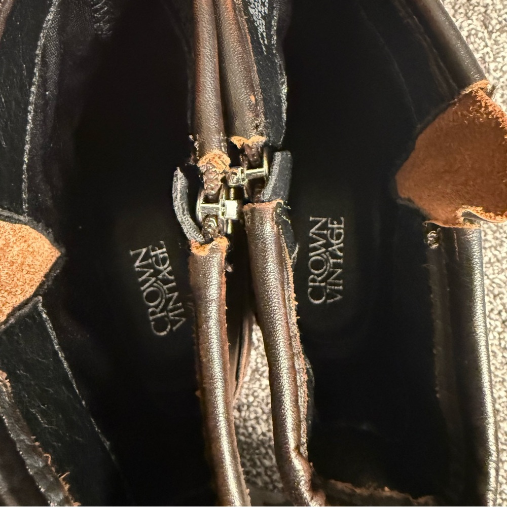 Crown Vintage Willa Moto Bootie Dark Brown Leather size 8.5 - Picture 7 of 8